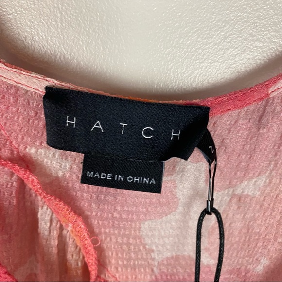 HATCH The Anaelle Midi Dress in Pink Poppy Silk Blend Size 2 Maternity Medium - Picture 3 of 11